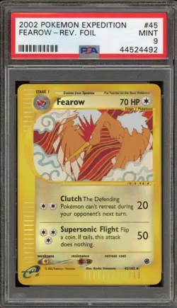 Pokemon Fearow Expedition Reverse Holo Rare #45 PSA 9 Mint - Image 1