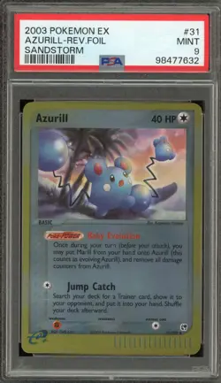 Pokemon Azurill EX Sandstorm Reverse Holo #31 PSA 9 Mint - Image 1