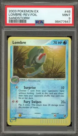 Pokemon Lombre EX Sandstorm Reverse Holo #46 PSA 9 Mint - Image 1