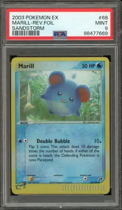 Pokemon Marill EX Sandstorm Reverse Holo #68 PSA 9 Mint - Image 1