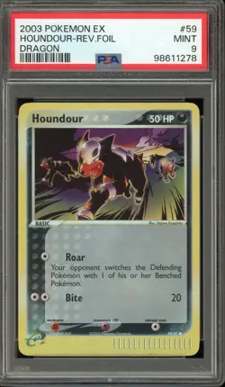 Pokemon Houndour EX Dragon Reverse Holo #59 PSA 9 Mint - Image 1