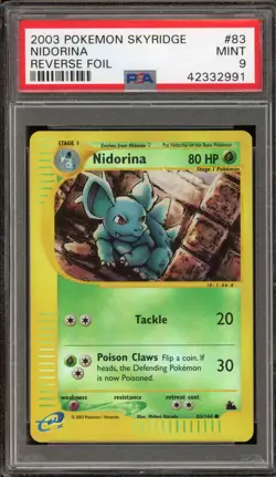 Pokemon Nidorina Skyridge Reverse Holo #83 PSA 9 Mint - Image 1