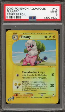 Pokemon Flaaffy Aquapolis Reverse Holo #47 PSA 9 Mint - Image 1