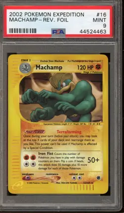 Pokemon Machamp Expedition Reverse Holo Rare #16 PSA 9 Mint - Image 1