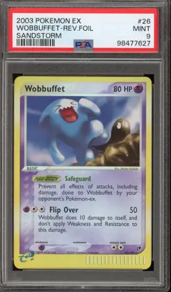 Pokemon Wobbuffet EX Sandstorm Reverse Holo Rare #26 PSA 9 Mint - Image 1