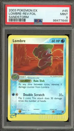 Pokemon Lombre EX Sandstorm Reverse Holo #45 PSA 9 Mint - Image 1