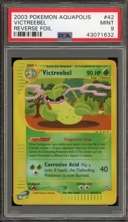 Pokemon Victreebel Aquapolis Reverse Holo Rare #42 PSA 9 Mint - Image 1
