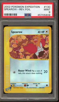 Pokemon Spearow Expedition Reverse Holo #130 PSA 9 Mint - Image 1