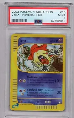 JINX REVERSE HOLO #18 POKEMON AQUAPOLIS PSA #67592815 GRADED MINT 9 2003 - Image 1