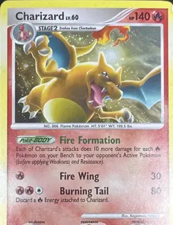 Pokemon Charizard 1/99 Arceus Holo Rare Holo HP140 English TCG Card - Image 1