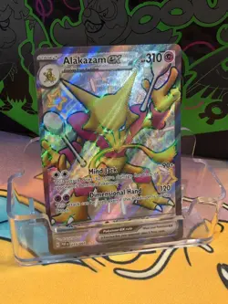 Pokemon Alakazam EX TCG Paldean Fates Holo Card 215/091 Shiny Ultra Rare - Image 3