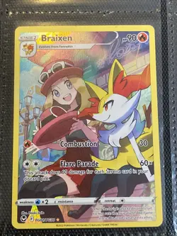 Braixen TG01/TG30 Holo Rare Silver Tempest Trainer Gallery Pokemon Card TCG NM - Image 1