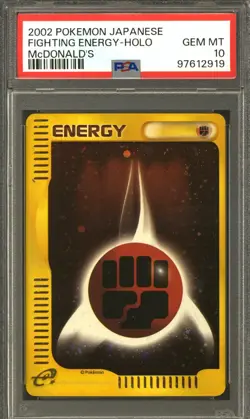 Pokemon Japanese McDonald's 2002 Promo Holo Fighting Energy PSA 10 GEM MINT - Image 1