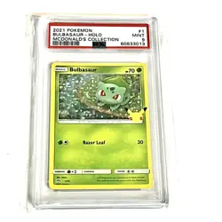 2021 Pokemon BULBASAUR Holo McDonald's Collection Promo #1 MINT PSA 9 - Image 1