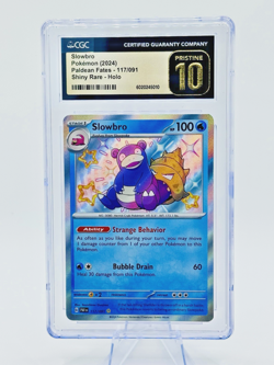 🌟TOP POP 10🌟Pokemon ENG Paldean Fates Shiny Rare Holo SLOWBRO CGC 10 PRISTINE - Image 1
