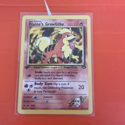 Pokemon TCG Blaine's Growlithe 62/132 1st Edition Gym Challenge Common WOTC - Image 1