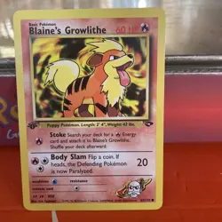 Pokemon TCG Blaine's Growlithe 62/132 1st Edition Gym Challenge Common WOTC - Image 3