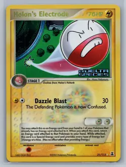 2005 Pokemon Holon’s Electrode 21/113 Holo Rare EX Delta Species Reverse - Image 1