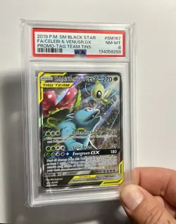 Celebi & Venusaur GX SM167 •PSA 8 NM-MT• Sun & Moon: Tag Team Promo 2019 - Image 3
