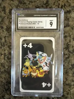 Eevolutions (2019) - Pokemon Pocket UNO - +4 Black - CGC Mint 9 - Image 1