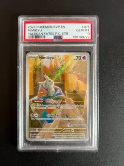 Mimikyu SVP 075 Pokemon Center Stamp Paldean fates - PSA 10 GEM MINT - Image 1