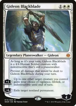 Magic The Gathering MTG GIDEON BLACKBLADE War of the Spark NM Near Mint - Image 1