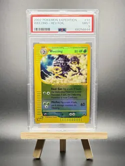 2002 POKEMON WEEZING REVERSE REV HOLO FOIL #32 YELLOW E-SERIES EXPEDITION PSA 9 - Image 1