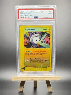 2003 POKEMON MAGNEMITE REVERSE REV HOLO FOIL #91 E-SERIES AQUAPOLIS PSA 9 WOTC - Image 1