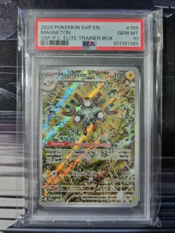 2024 POKEMON SURGING SPARKS POKEMON CENTER ETB PROMO SVP #159 MAGNETON PSA 10 - Image 1