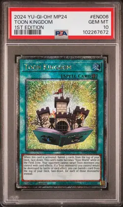 2024 YU-GI-OH! MP24-25TH ANV TIN: DUELING MIRRORS 1ST ED TOON KINGDOM PSA 10 - Image 1