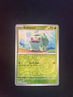 151 Bulbasaur Reverse Holo Pokemon Card NM 001/165 - Image 1