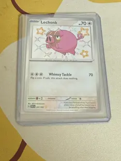 Pokemon Lechonk TCG Card Sv: Paldean Fates, Shiny Rare Holo, 207/091 - Image 1