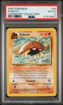 2002 POKEMON LEGENDARY COLLECTION #48 KABUTO PSA 4 - Image 1