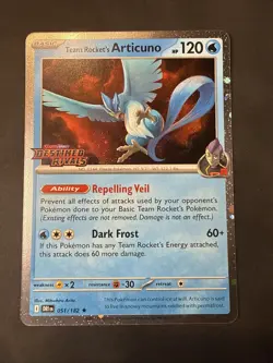 Team Rocket’s Articuno 51/182 Pokemon Destined Rivals Stamped Promo - Image 1