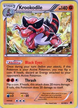 Krookodile 62/98 - Pokemon TCG Black & White: Emerging Powers - Holo Rare (NM) - Image 1