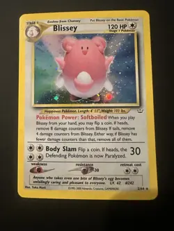 Pokemon TCG Blissey 02/64 Neo Revelation Holo: LP/MP. Free Shipping! - Image 1