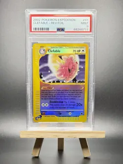 2002 POKEMON CLEFABLE REVERSE REV HOLO FOIL #41 BLUE E-SERIES EXPEDITION PSA 9 - Image 1