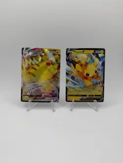 Pokemon Card TCG - Pikachu V & VMAX SWSH285 SWSH286 Black Star Promos - NM - Image 1