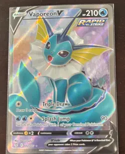 Vaporeon V 172/203 Ultra Rare Pokemon Card Evolving Skies Rapid Strike NM/M - Image 1