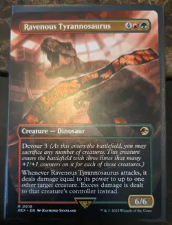 Authentic MTG Ravenous Tyrannosaurus Jurassic World Borderless - Image 1