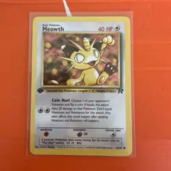 Pokemon TCG Meowth 62/82 1st Edition Team Rocket common WOTC vintage - Image 1