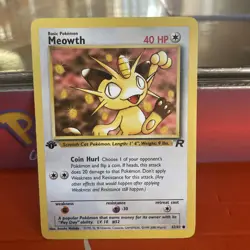 Pokemon TCG Meowth 62/82 1st Edition Team Rocket common WOTC vintage - Image 3
