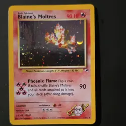 Pokemon TCG Blaine's Moltres Gym Heroes Holo Rare 001/132 Basic 90 HP - Image 1