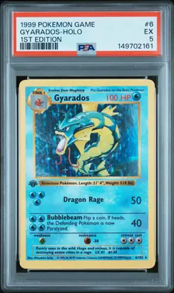 1999 Pokemon Game Gyarados-Holo #6 EX PSA 5 1st Edition - Image 1