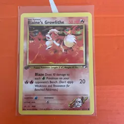 Pokemon TCG Blaine's Growlithe 62/132 1st Edition Gym Heroes CommonWOTC Vintage - Image 1