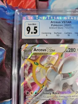 ARCEUS V Star Pokemon BRILLIANT STARS 123/172 CGC 9.5 Gem Mint w/ Sub Grades - Image 5