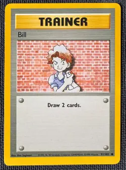 BILL 91/102 COMMON BASE SET POKEMON SHADOWLESS MP - Image 1