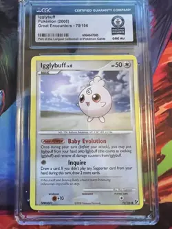 Igglybuff Pokemon (2008) Great Encounters - 70/106 WORLD RECORD CGC Authenticate - Image 1