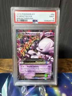 Pokemon M Mewtwo EX #64/162 PSA 9 Breakthrough - Image 1