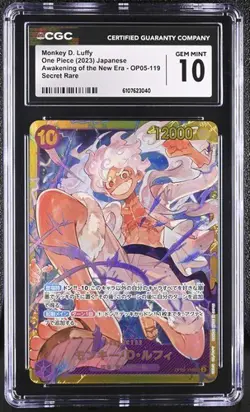 CGC 10 ONE PIECE MONKEY D. LUFFY OP05-119 SEC 2023 Awakening of the New Era - Image 1
